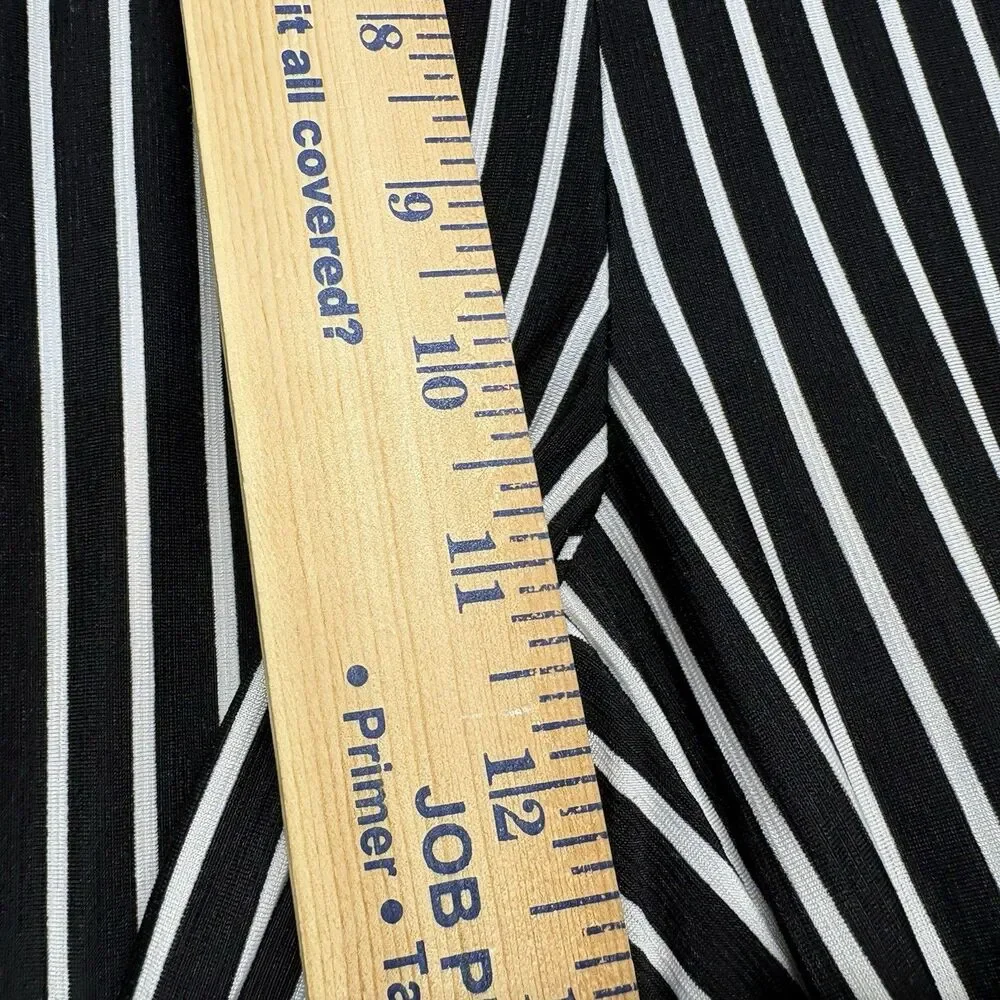 Joseph Ribkoff Size 4‎ Striped Wide Leg Pants Black White Pull On Pockets